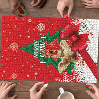 Funny Christmas Chicken Puzzle Merry F Caw F - Wonder Print Shop