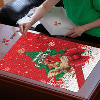 Funny Christmas Chicken Puzzle Merry F Caw F - Wonder Print Shop