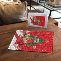 Funny Christmas Chicken Puzzle Merry F Caw F - Wonder Print Shop