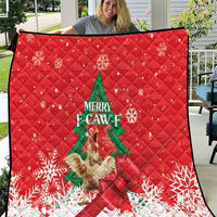 Funny Christmas Chicken Quilt Merry F Caw F - Wonder Print Shop