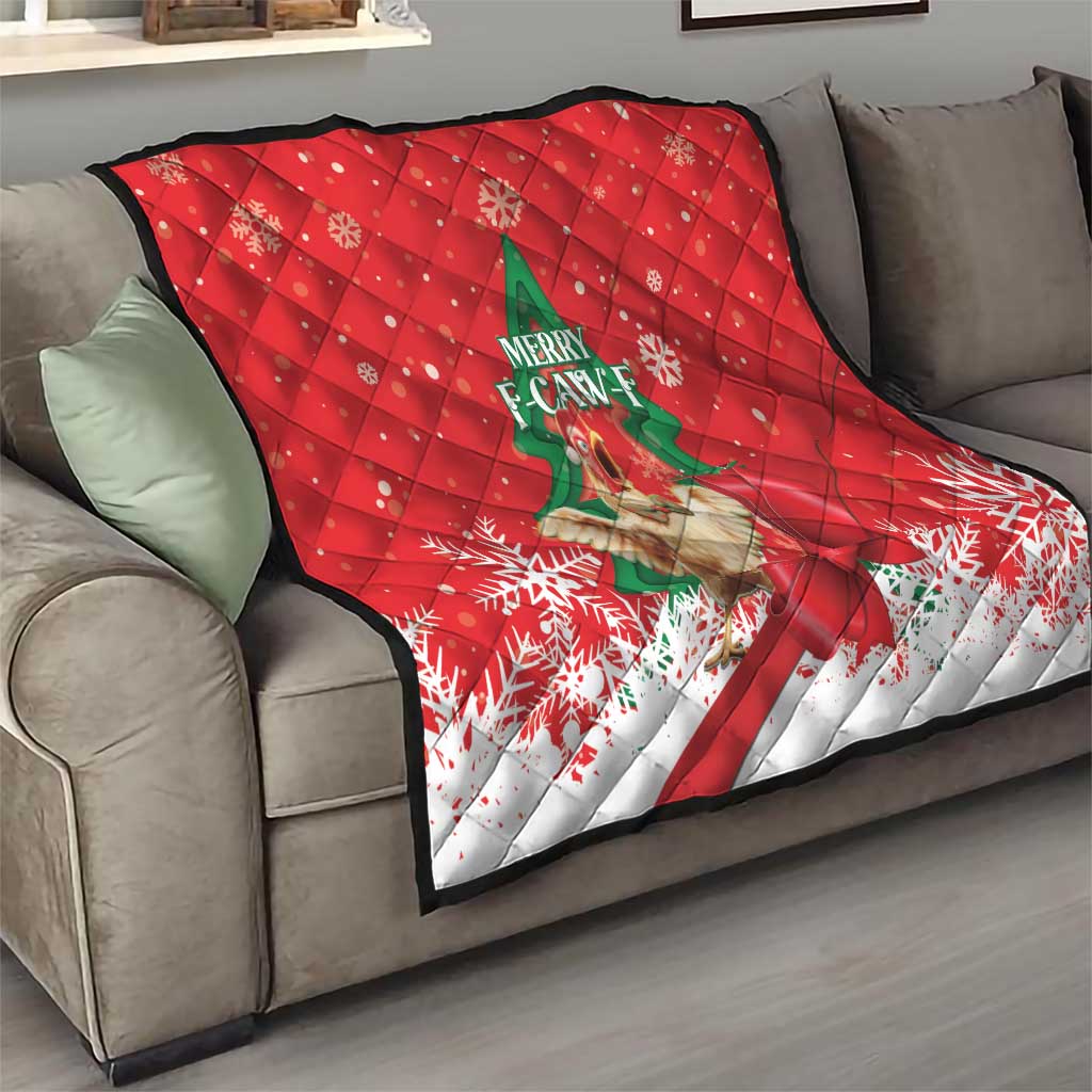 Funny Christmas Chicken Quilt Merry F Caw F - Wonder Print Shop