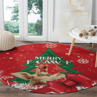 Funny Christmas Chicken Round Carpet Merry F Caw F - Wonder Print Shop
