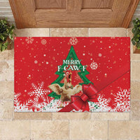 Funny Christmas Chicken Rubber Doormat Merry F Caw F - Wonder Print Shop