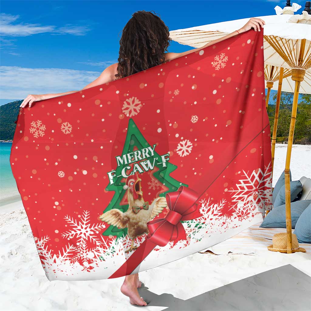 Funny Christmas Chicken Sarong Merry F Caw F - Wonder Print Shop