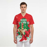 Funny Christmas Chicken Scrub Top Merry F Caw F - Wonder Print Shop