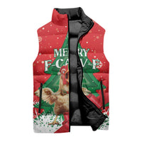 Funny Christmas Chicken Sleeveless Puffer Jacket Merry F Caw F - Wonder Print Shop