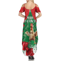 Funny Christmas Chicken Summer Maxi Dress Merry F Caw F - Wonder Print Shop