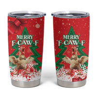 Funny Christmas Chicken Tumbler Cup Merry F Caw F - Wonder Print Shop