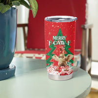 Funny Christmas Chicken Tumbler Cup Merry F Caw F - Wonder Print Shop