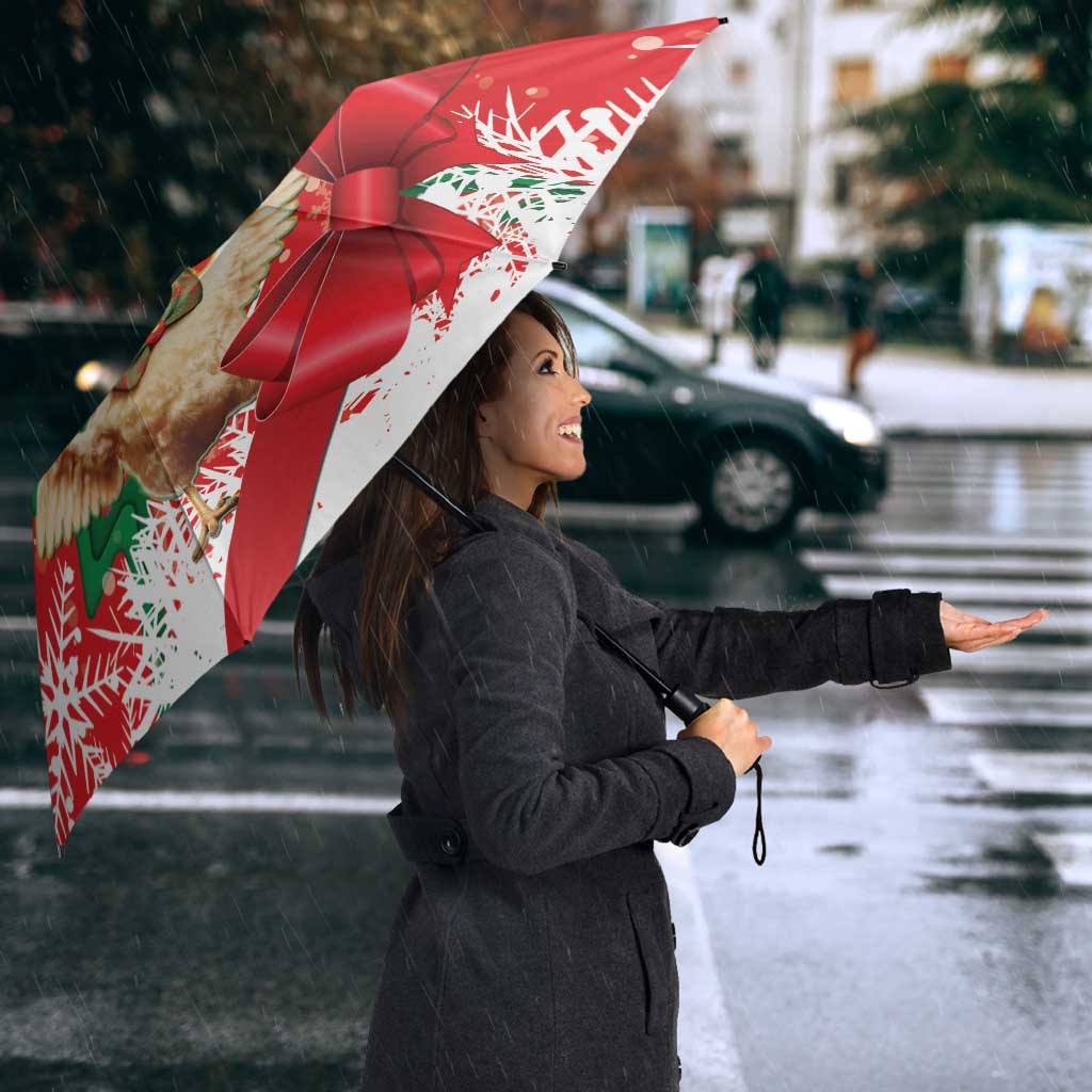 Funny Christmas Chicken Umbrella Merry F Caw F - Wonder Print Shop