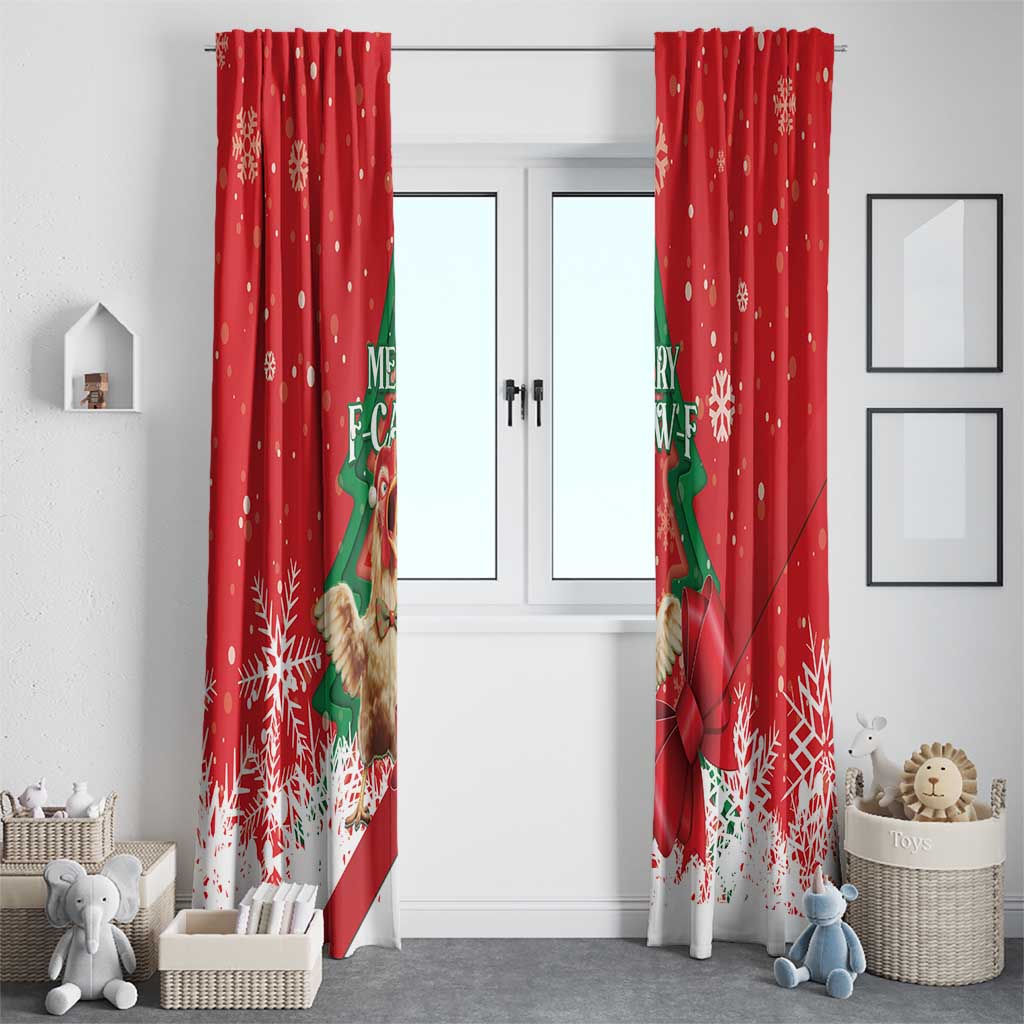 Funny Christmas Chicken Window Curtain Merry F Caw F - Wonder Print Shop