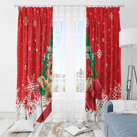 Funny Christmas Chicken Window Curtain Merry F Caw F - Wonder Print Shop