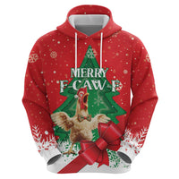 Funny Christmas Chicken Zip Hoodie Merry F Caw F - Wonder Print Shop