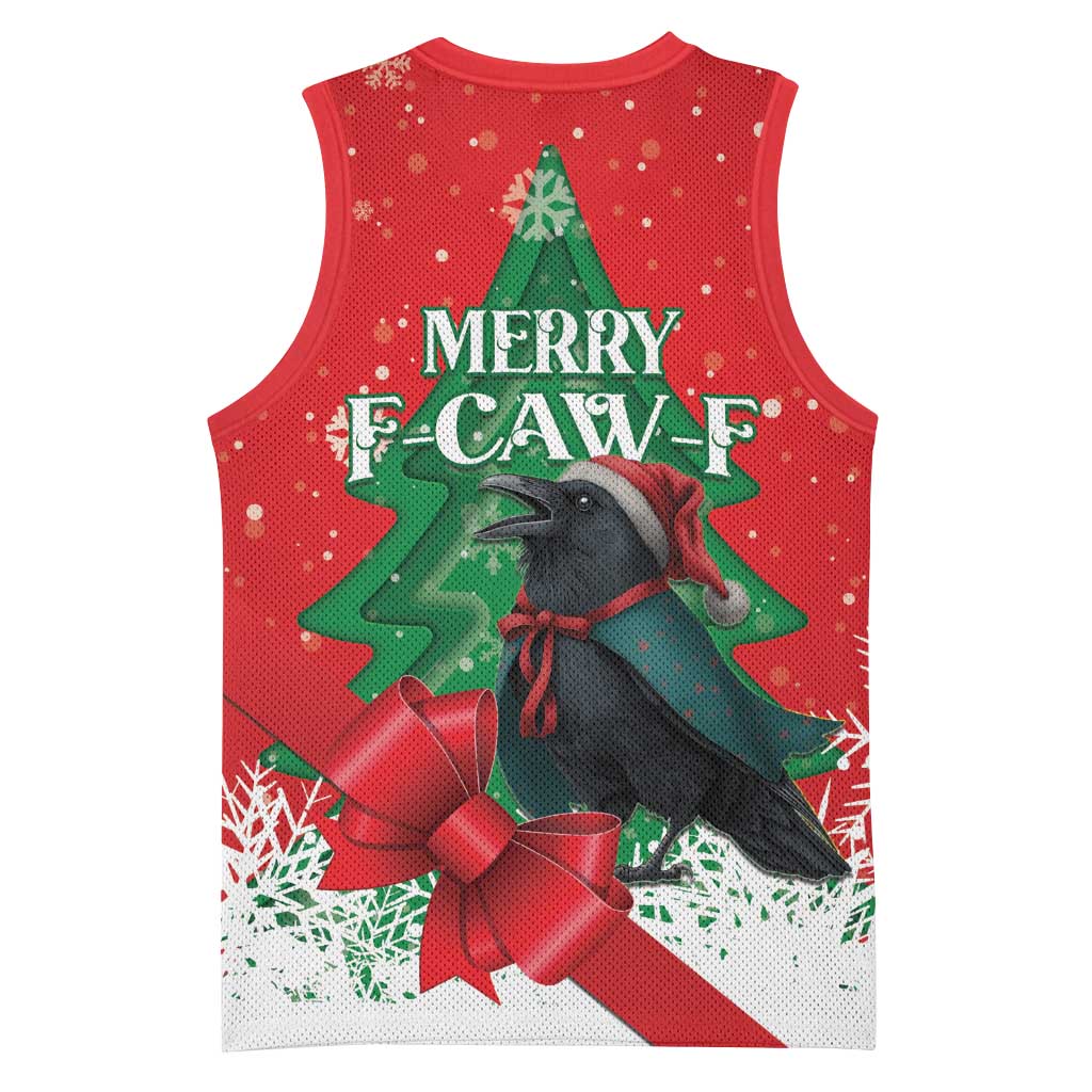 Funny Christmas Raven Basketball Jersey Merry F Caw F - Wonder Print Shop