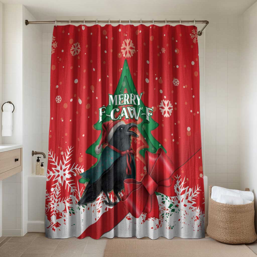 Funny Christmas Raven Bathroom Set Merry F Caw F - Wonder Print Shop