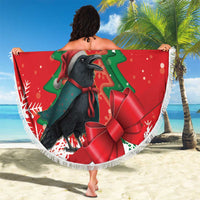 Funny Christmas Raven Beach Blanket Merry F Caw F - Wonder Print Shop