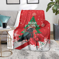 Funny Christmas Raven Blanket Merry F Caw F - Wonder Print Shop