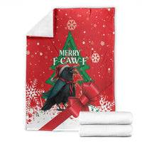 Funny Christmas Raven Blanket Merry F Caw F - Wonder Print Shop