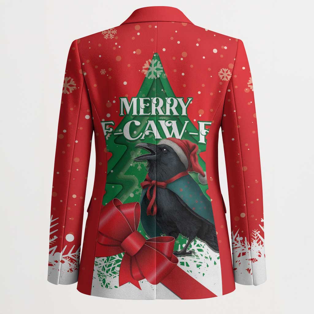 Funny Christmas Raven Blazer Merry F Caw F - Wonder Print Shop