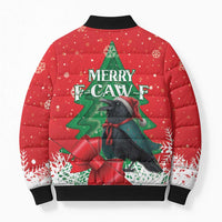 Funny Christmas Raven Bomber Puffer Jacket Merry F Caw F - Wonder Print Shop
