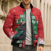 Funny Christmas Raven Bomber Puffer Jacket Merry F Caw F - Wonder Print Shop