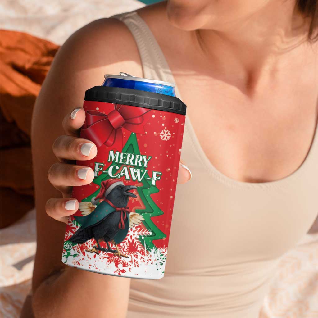 Funny Christmas Raven 4 in 1 Can Cooler Tumbler Merry F Caw F - Wonder Print Shop