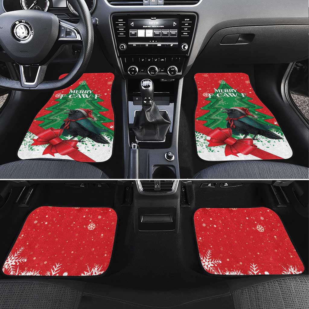 Funny Christmas Raven Car Mats Merry F Caw F - Wonder Print Shop