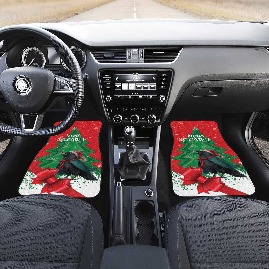 Funny Christmas Raven Car Mats Merry F Caw F - Wonder Print Shop