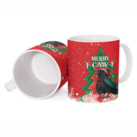 Funny Christmas Raven Ceramic Mug Merry F Caw F - Wonder Print Shop
