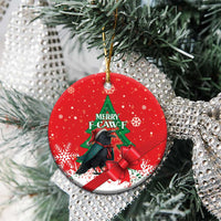 Funny Christmas Raven Ceramic Ornament Merry F Caw F - Wonder Print Shop