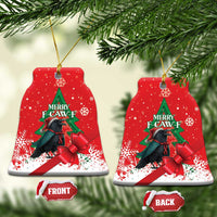 Funny Christmas Raven Ceramic Ornament Merry F Caw F - Wonder Print Shop