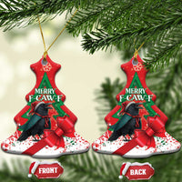 Funny Christmas Raven Ceramic Ornament Merry F Caw F - Wonder Print Shop