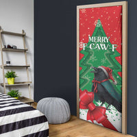 Funny Christmas Raven Door Cover Merry F Caw F - Wonder Print Shop