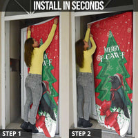 Funny Christmas Raven Door Cover Merry F Caw F - Wonder Print Shop