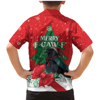 Funny Christmas Raven Family Matching Mermaid Dress and Hawaiian Shirt Merry F Caw F - Wonder Print Shop