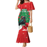 Funny Christmas Raven Family Matching Mermaid Dress and Hawaiian Shirt Merry F Caw F - Wonder Print Shop