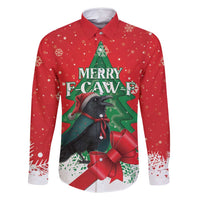 Funny Christmas Raven Family Matching Off Shoulder Maxi Dress and Hawaiian Shirt Merry F Caw F - Wonder Print Shop