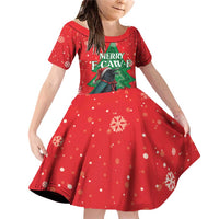 Funny Christmas Raven Family Matching Off Shoulder Short Dress and Hawaiian Shirt Merry F Caw F - Wonder Print Shop