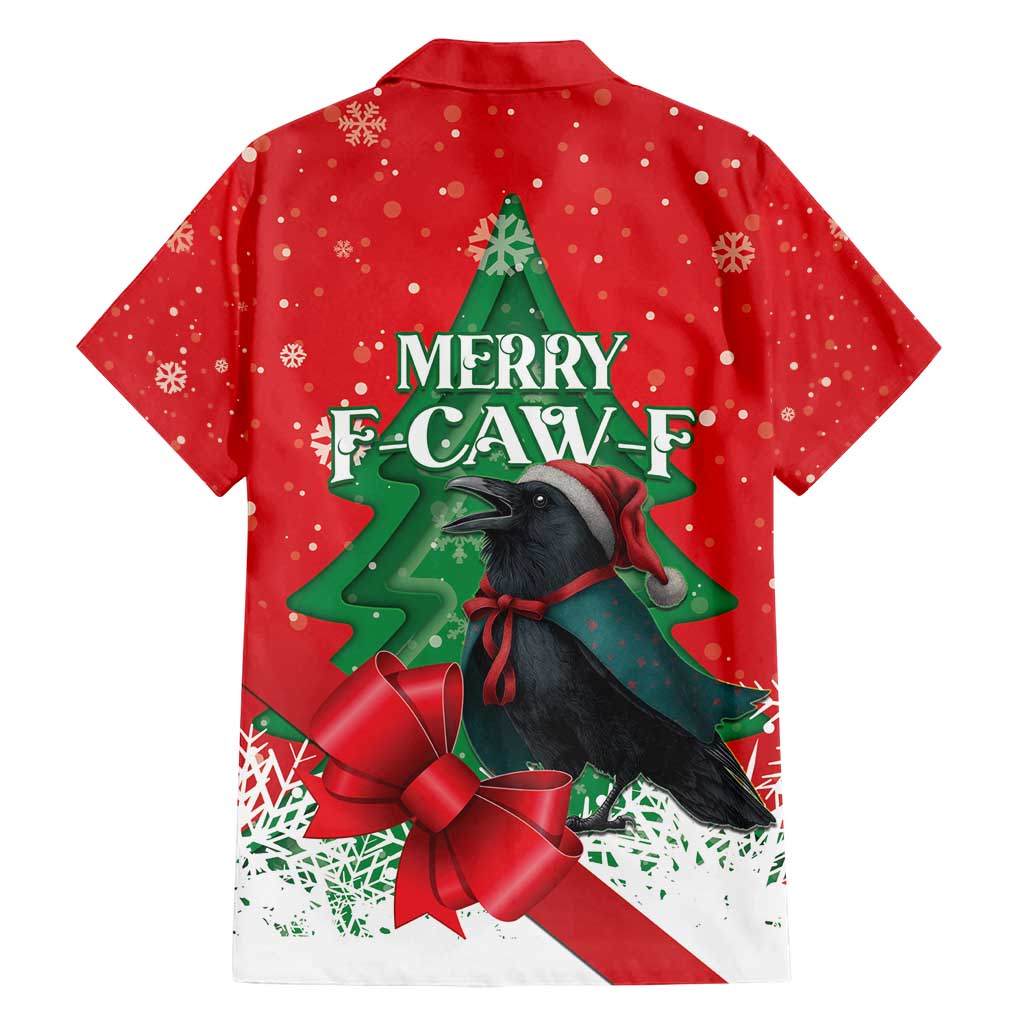 Funny Christmas Raven Family Matching Tank Maxi Dress and Hawaiian Shirt Merry F Caw F - Wonder Print Shop