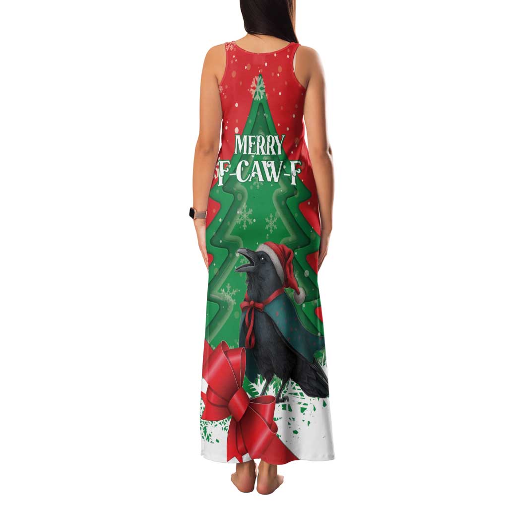 Funny Christmas Raven Family Matching Tank Maxi Dress and Hawaiian Shirt Merry F Caw F - Wonder Print Shop