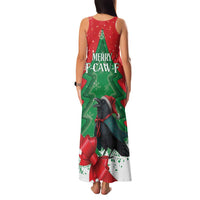 Funny Christmas Raven Family Matching Tank Maxi Dress and Hawaiian Shirt Merry F Caw F - Wonder Print Shop