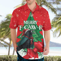 Funny Christmas Raven Hawaiian Shirt Merry F Caw F - Wonder Print Shop