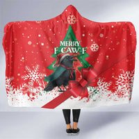 Funny Christmas Raven Hooded Blanket Merry F Caw F - Wonder Print Shop