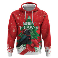 Funny Christmas Raven Hoodie Merry F Caw F - Wonder Print Shop