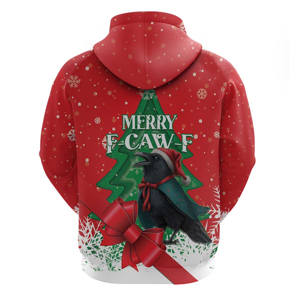 Funny Christmas Raven Hoodie Merry F Caw F - Wonder Print Shop