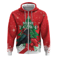Funny Christmas Raven Hoodie Merry F Caw F - Wonder Print Shop