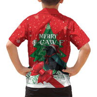 Funny Christmas Raven Kid Hawaiian Shirt Merry F Caw F - Wonder Print Shop