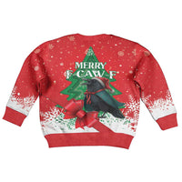 Funny Christmas Raven Kid Ugly Christmas Sweater Merry F Caw F - Wonder Print Shop