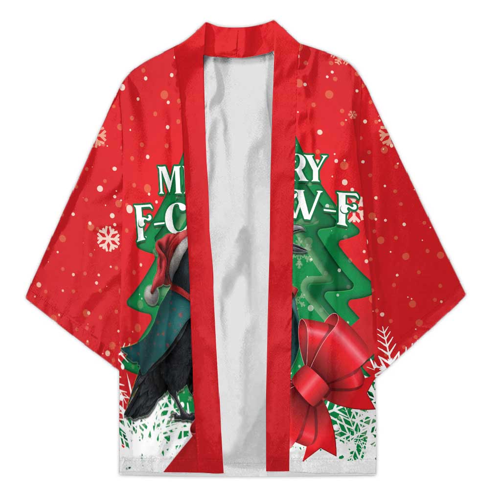 Funny Christmas Raven Kimono Merry F Caw F - Wonder Print Shop