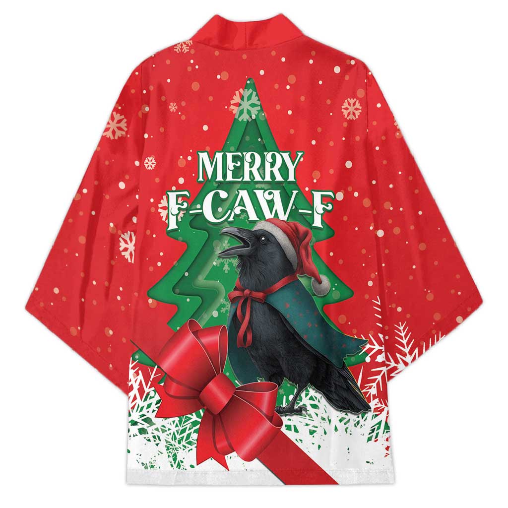 Funny Christmas Raven Kimono Merry F Caw F - Wonder Print Shop